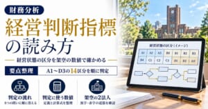 経営判断指標の読み方：経営状態の区分を架空の数値で確かめる